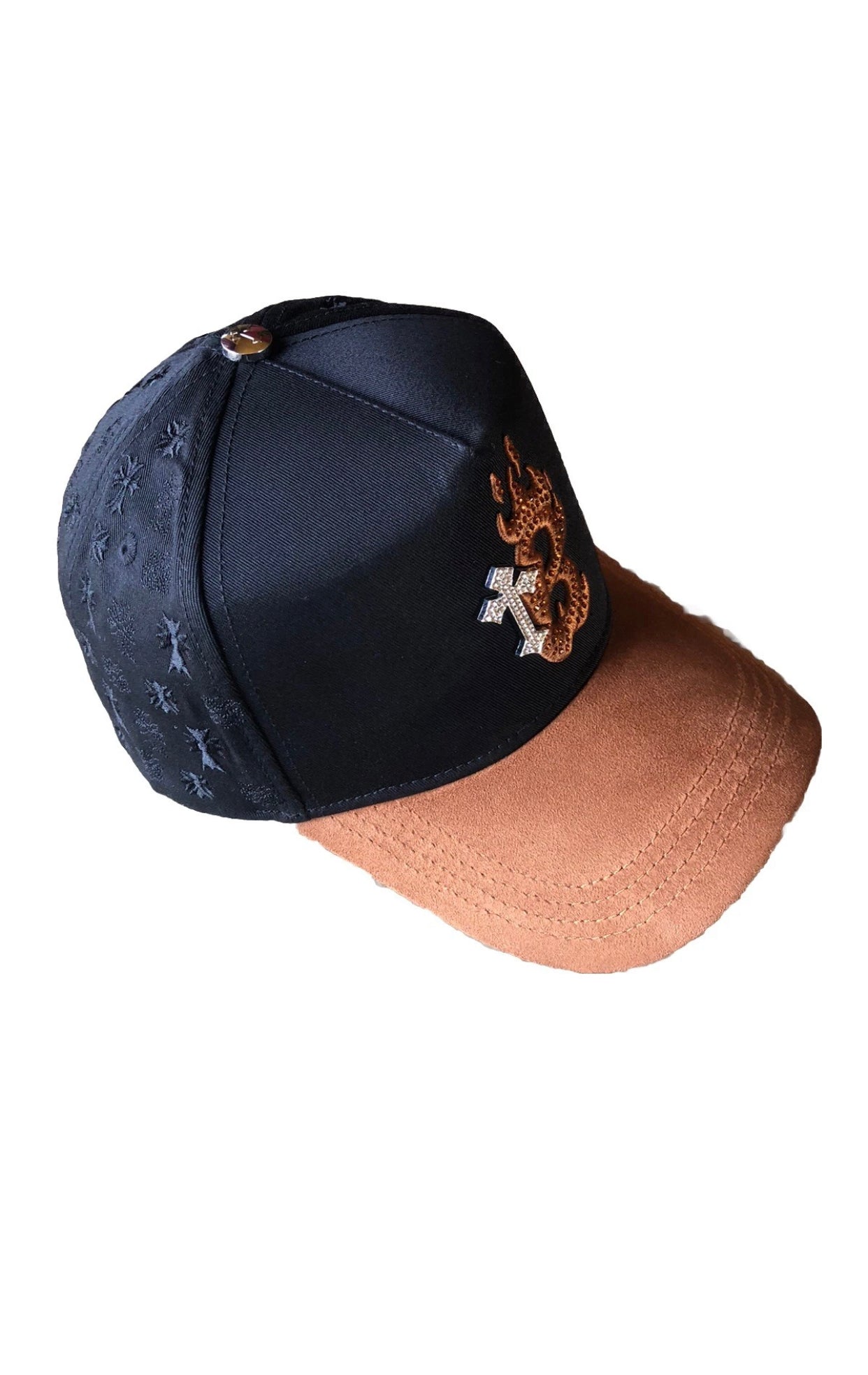 EL BARBAS HATS B-CROSS BLACK SNAPBACK HAT BARBCROSS BKBRWN G5 Quality