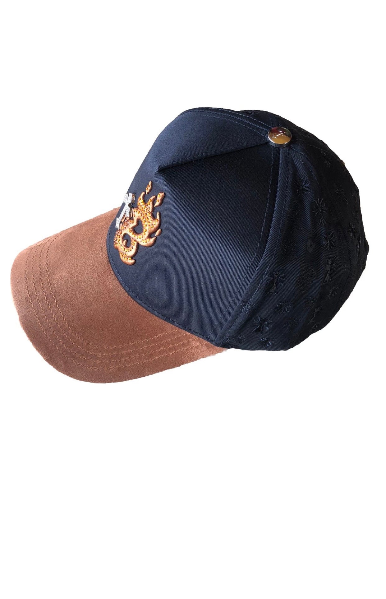 EL BARBAS HATS B-CROSS BLACK SNAPBACK HAT BARBCROSS BKBRWN G5 Quality